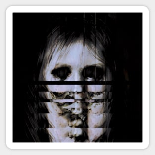 VOID Horror Glitch Art Creepy Zombie Ghost Portrait Sticker